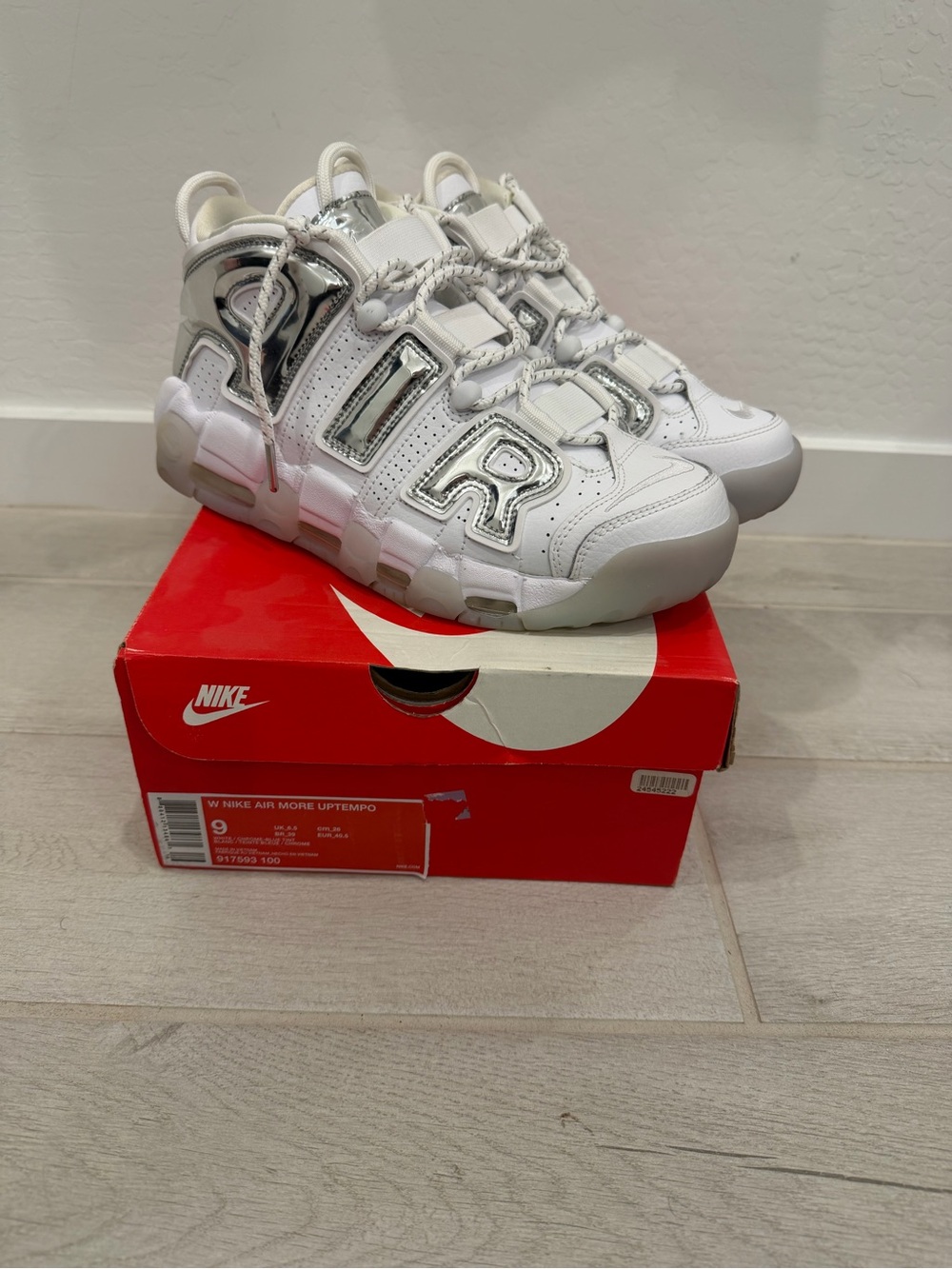 Nike Kids White Sneakers with Silver Accents